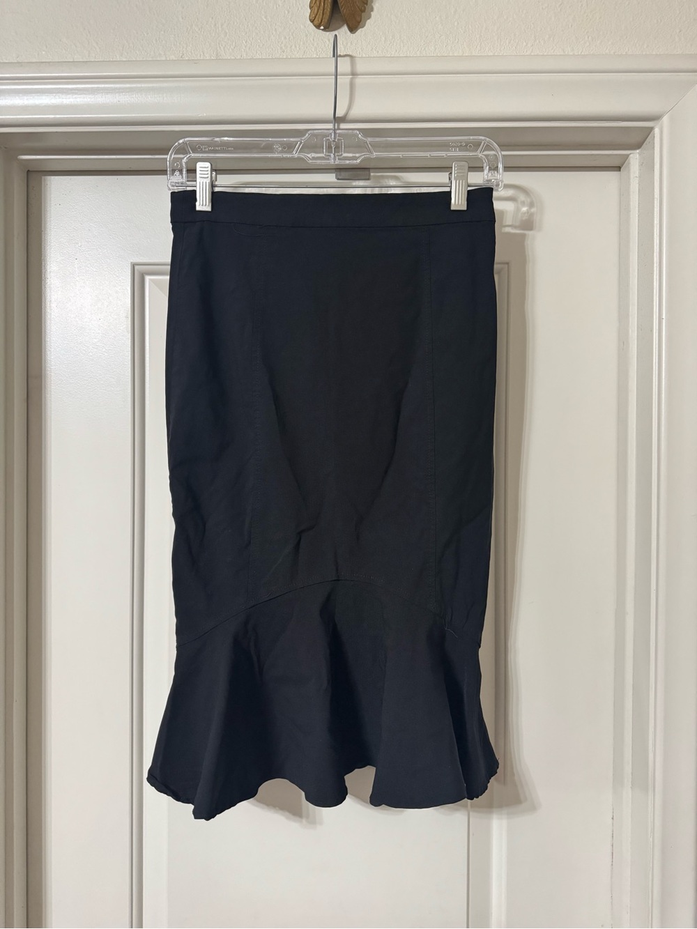 Collectif Black Pencil Skirt with Flared Hem